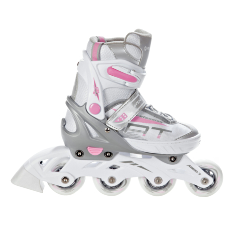 Raven 3in1 Inline Skates Inliner Triskates Rollschuhe Profession White/Pink verstellbar 